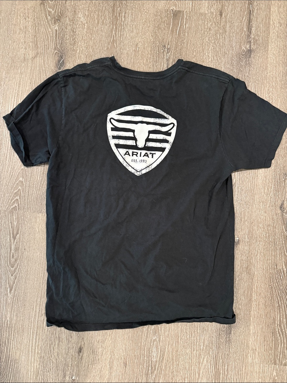 Ariat Black Tee with White Shield Logo
